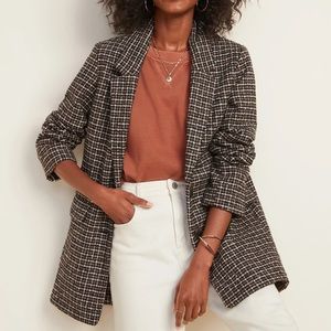Plaid oversized blazer